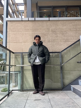 「アイテム（ダウンジャケット/コート）」を使った、tsubakiさん（メンズ・178cm）の秋コーディネート