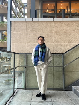 「TWEED MILL（ツイードミル）のアイテム」を使った、tsubakiさん（メンズ・178cm）の秋コーディネート