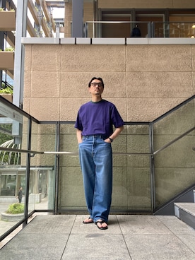 「URBAN RESEARCH（アーバンリサーチ）の『別注』Lee101×URBAN RESEARCH　COWBOY PANTS（デニムパンツ、その他）」を使った、tsubakiさん（メンズ・178cm）の夏コーディネート
