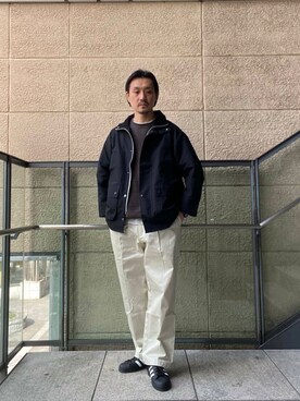 「Barbour」｜「アイテム（その他アウター）」を使った、tsubakiさん（メンズ・178cm）の冬コーディネート