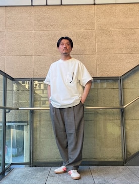 「アイテム（スラックス）」を使った、tsubakiさん（メンズ・178cm・40代）の夏コーディネート