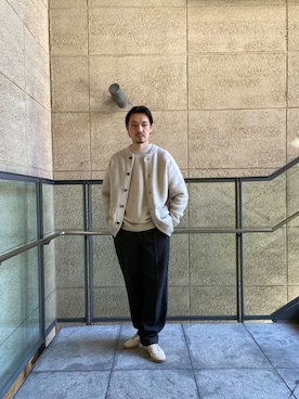「URBAN RESEARCH DOORS（アーバンリサーチドアーズ）のウールブレンドネップワンタックパンツ（その他パンツ）」を使った、tsubakiさん（メンズ・178cm）の冬コーディネート