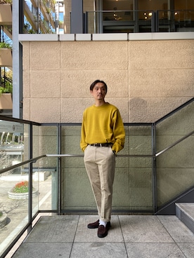 「クルーネックニット」｜tsubakiさん（メンズ・178cm）の秋コーディネート