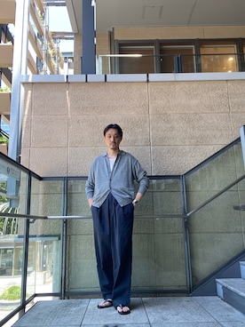 「URBAN RESEARCH DOORS（アーバンリサーチドアーズ）のアイテム（カーディガン/ボレロ）」を使った、tsubakiさん（メンズ・178cm）の夏コーディネート