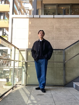 「アイテム（カバーオール）」を使った、tsubakiさん（メンズ・178cm）の冬コーディネート