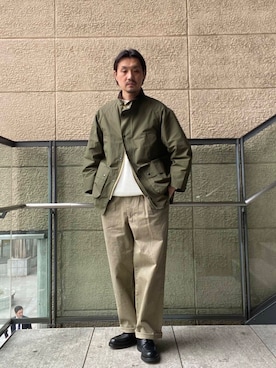 「Barbour」｜「アイテム（その他アウター）」を使った、tsubakiさん（メンズ・178cm）の冬コーディネート