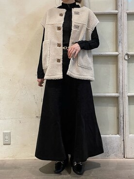「w closet（ダブルクローゼット）のアイテム（その他アウター）」を使った、Tsubota sakiさん（レディース・165cm）の秋コーディネート