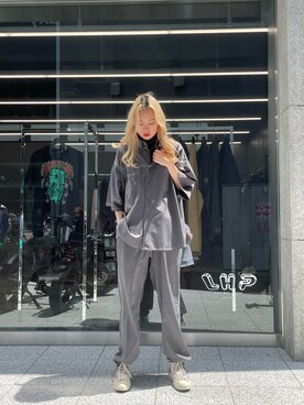 「DANKE SCHON（ダンケシェーン）のDankeSchon/ダンケシェーン/0ステッチ撥水SN ペインターパンツ（その他パンツ）」を使った、JYO KAさん（レディース・168cm）の春コーディネート