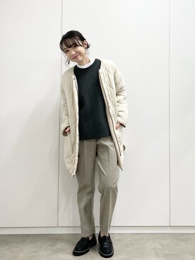 「マイベストコーデ2022」｜「アイテム（ノーカラージャケット）」を使った、あやさん（レディース・160cm）の冬コーディネート