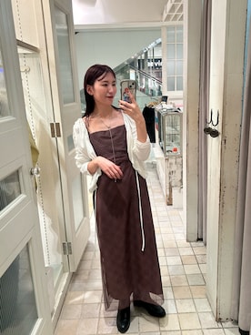 「mystic（ミスティック）のアイテム（ワンピース）」を使った、古賀晴香さん（レディース・158cm）の秋コーディネート