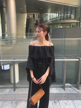 「mystic（ミスティック）の4wayブラウス（シャツ/ブラウス）」を使った、古賀晴香さん（レディース・158cm・30代）の秋コーディネート