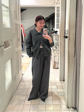 「アイテム（カーディガン/ボレロ）」を使った、古賀晴香さん（レディース・158cm・30代）の秋コーディネート