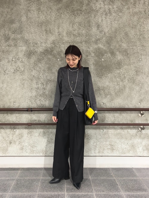 mystic NEWスラックスワイドパンツ チャコールグレー1 セール】NEWスラックスワイドパンツ（スラックス）｜mystic