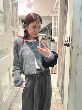 「アイテム（シュシュ）」を使った、古賀晴香さん（レディース・158cm・30代）の秋コーディネート