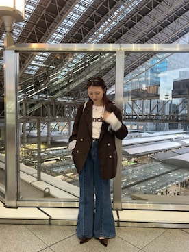 「アイテム（テーラードジャケット）」を使った、古賀晴香さん（レディース・158cm・30代）の秋コーディネート