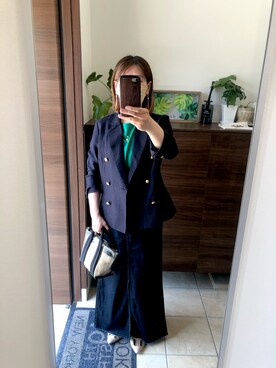 「Emma Taylor（エマテイラー）のアイテム（テーラードジャケット）」を使った、yu-mさん（レディース・160cm）の夏コーディネート