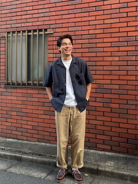 「アイテム（モカシン/デッキシューズ）」を使った、viniyさん（メンズ・180cm）の夏コーディネート