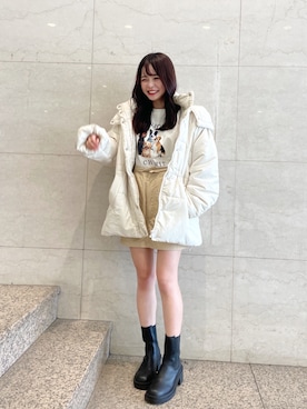 「アイテム（ダウンジャケット/コート）」を使った、Nonokaさん（レディース・153cm）の夏コーディネート
