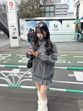 「24SS春の新作」｜「アイテム（マウンテンパーカー）」を使った、Nonokaさん（レディース・153cm）の冬コーディネート