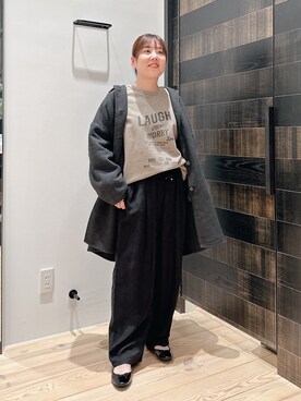 「PUAL CE CIN（ピュアルセシン）のアイテム（ステンカラーコート）」を使った、hirotsupiさん（レディース・158cm）の冬コーディネート