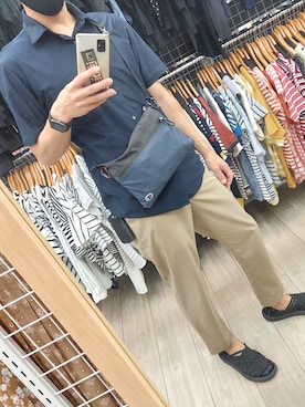「Champion（チャンピオン）のアイテム（バッグ）」を使った、xi(相互)さん（メンズ・171cm）の夏コーディネート