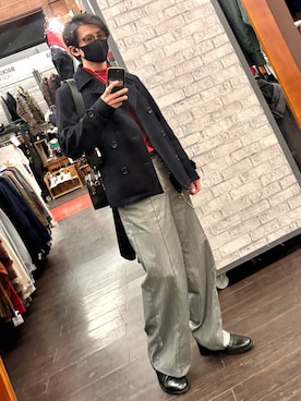 「アイテム（ピーコート）」を使った、xi(相互)さん（メンズ・171cm）の冬コーディネート