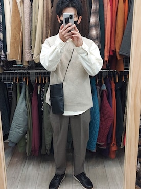 「HELMUT LANG（ヘルムートラング）のアイテム」を使った、xi(相互)さん（メンズ・171cm）の冬コーディネート