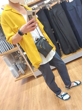 「SPINNS(スピンズ)のアイテム(タンクトップ)」を使った、xi(相互)さん(メンズ・171cm)の夏コーディネート