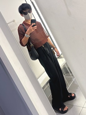 「アイテム（スラックス）」を使った、xi(相互)さん（メンズ・171cm）の夏コーディネート