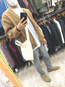「CHUMS（チャムス）のアイテム（バッグ）」を使った、xi(相互)さん（メンズ・171cm）の秋コーディネート