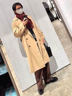 「アイテム（トレンチコート）」を使った、xi(相互)さん（メンズ・171cm）の冬コーディネート