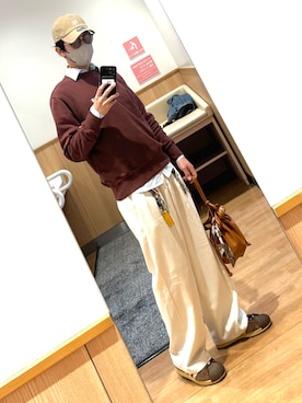 「Lui's（ルイス）のアイテム（スラックス）」を使った、xi(相互)さん（メンズ・171cm）の春コーディネート