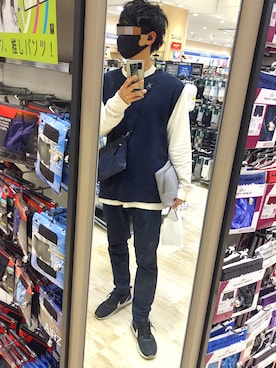 「Champion（チャンピオン）のアイテム（バッグ）」を使った、xi(相互)さん（メンズ・171cm）の春コーディネート