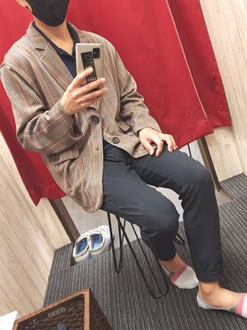 「G.O.C（ジーオーシー）のアイテム（テーラードジャケット）」を使った、xi(相互)さん（メンズ・171cm）の夏コーディネート