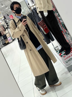 「アイテム（トレンチコート）」を使った、xi(相互)さん（メンズ・171cm）の冬コーディネート