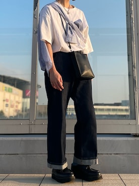 「RAGEBLUE（レイジブルー）のアイテム（モカシン/デッキシューズ）」を使った、nico☺︎さん（メンズ・168cm）の春コーディネート
