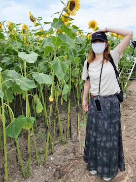 「CLANE（クラネ）のアイテム（キャップ）」を使った、75さん（レディース・168cm）の夏コーディネート