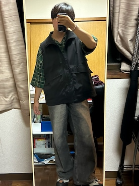 「アイテム（ベスト）」を使った、ぼくぼくさん（メンズ・170cm・20代）の夏コーディネート
