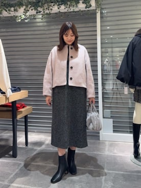 「アイテム（その他アウター、ピンク系）」を使った、HAYASHIさん（レディース・162cm）の秋コーディネート