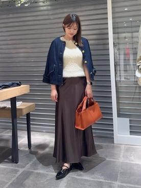 「アイテム（デニムジャケット）」を使った、HAYASHIさん（レディース・162cm）の秋コーディネート