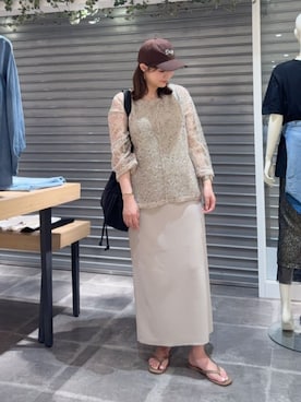 「Gready Brilliant（グレディブリリアン）のアイテム（サンダル）」を使った、HAYASHIさん（レディース・162cm）の夏コーディネート