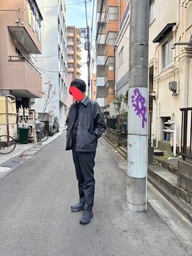 「アイテム（スタジャン）」を使った、onoroffさん（メンズ・178cm）の冬コーディネート