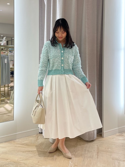 ウォッシャブルタフタタックフレアロングスカート（スカート