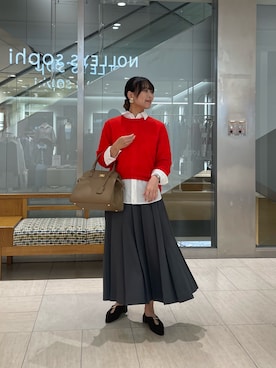 「アイテム（イヤリング）」を使った、ワタナベさん（レディース・157cm・20代）の秋コーディネート