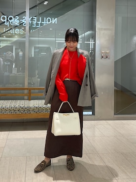 「アイテム（ピアス（両耳用））」を使った、ワタナベさん（レディース・157cm・20代）の秋コーディネート