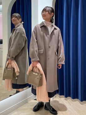 「アイテム（ジャンパースカート）」を使った、ワタナベさん（レディース・157cm）の秋コーディネート