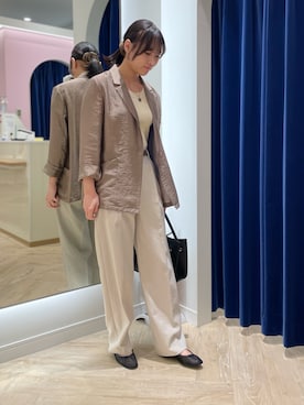 「アイテム（タンクトップ）」を使った、ワタナベさん（レディース・157cm）の夏コーディネート