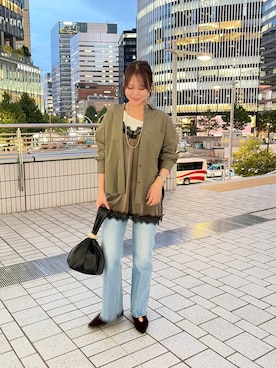 「NOLLEY’S（ノーリーズ）のアイテム（ネックレス）」を使った、ワタナベさん（レディース・159cm）の夏コーディネート