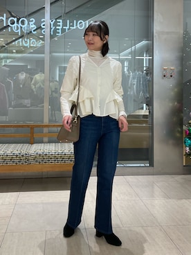 「アイテム（イヤリング）」を使った、ワタナベさん（レディース・157cm・20代）の秋コーディネート