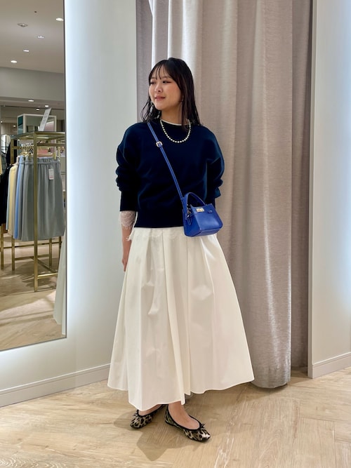 ウォッシャブルタフタタックフレアロングスカート（スカート